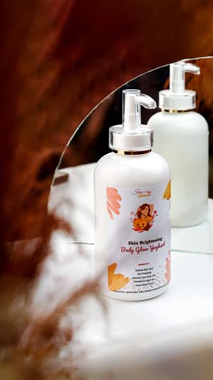 Body brightening yoghurt to give a polished, smooth, & radiant skin